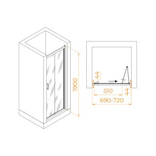 Душевая дверь RGW PA-21B 06082107-14 70см чёрный