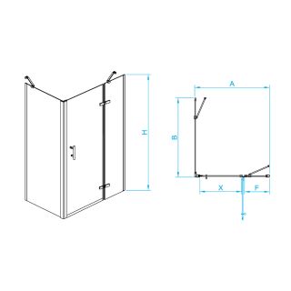 Душевой уголок RGW PA-77-1B R (PA-07B R + Z-060-2B + держатель O-204B) 410877120-084R 120x100см чёрный