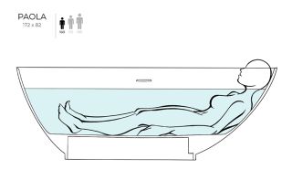 Ванна из искусственного камня Salini Paola S-Sense 101512GRH 172x82см RAL снаружи