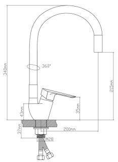 Смеситель для кухни BOOU B8274-10F-E306A хром/белый