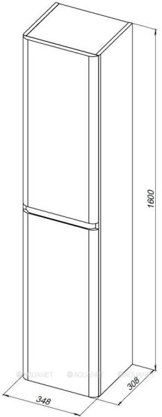 Пенал Aquanet Эмбер 330472 35 см чёрный матовый