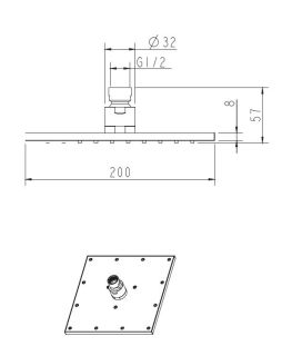 Верхний душ Omnires Slimline 20см хром WG220CR