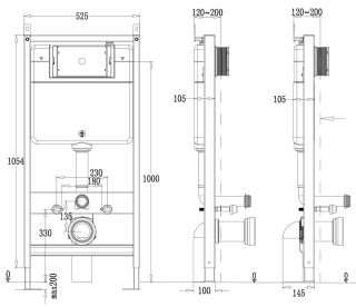 Сет Point PN48066BC: инсталляция Point Элемент PN45120 клавиша Point Виктория чёрный/хром PN44061BC унитаз Point Виктория PN41061