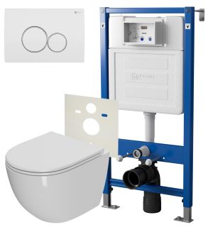 Сет Point PN48051WC: инсталляция Point Элемент PN45120 клавиша Point Виктория белый/хром PN44061WC унитаз Point Афина PN41041