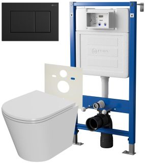 Сет Point PN48074BM: инсталляция Point Элемент PN45120 клавиша Point Ника чёрный матовый PN44081BM унитаз Point Виктория PN41061