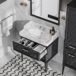Тумба под раковину Kerama Marazzi Pompei PO.M.80.2\BLK 80 см чёрный