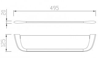 Полка стеклянная ABBER Nord AA1555B 50см чёрный матовый