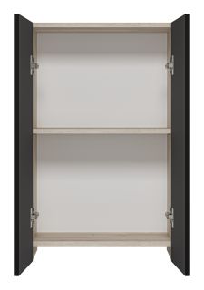 Подвесной шкаф Misty Поло 50см универсальный антрацит/дуб Галифакс белый