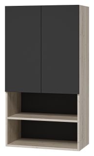 Подвесной шкаф над стиральной машиной Misty Поло 60см антрацит/дуб Галифакс белый