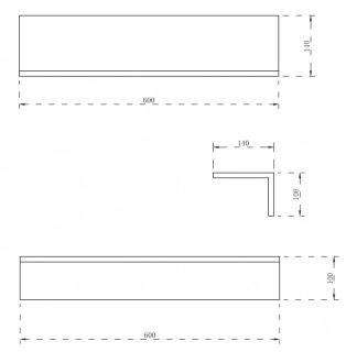 Полочка для ванной комнаты ABBER Stein AS1654MB 60см чёрный матовый