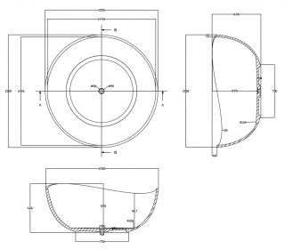 Прозрачная ванна ABBER Kristall AT9705Aquamarin из полиэфирной смолы 150см бирюзовый