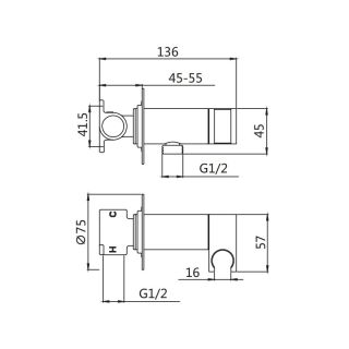 Гигиенический душ со смесителем Shevanik S147C белый