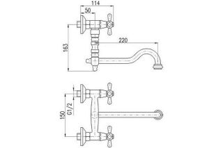 Смеситель для кухни Rav Slezak Morava Retro MK401.5/29SM бронза
