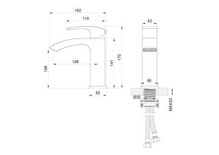 Смеситель для раковины Wonzon & Woghand Fit WW-88139009-BGM тёмный графит