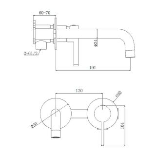 Встраиваемый смеситель для раковины Splenka S221.11.03 золотой сатин