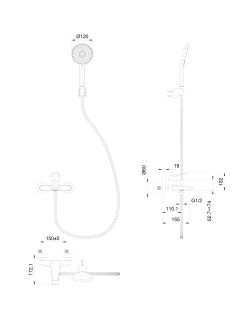 Смеситель для ванны с душем Wonzon & Woghand WW-A30891-BGG тёмный графит