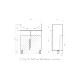 Тумба под раковину напольная Vigo Turin 226 60 см белый