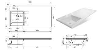 Раковина над стиральной машиной Эстет Dallas silk ФР-00014928 Л 100см белый
