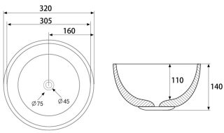 Раковина ABBER Bequem AC2106 32см белый