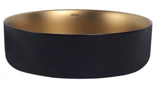 Раковина ABBER Bequem AC2109BG 40см чёрный/золото матовое