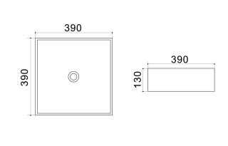 Раковина накладная Azario 39х39х13 фаянс (AZ41120)