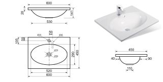 Раковина Эстет Vegas silk ФР-00014921 60см белый