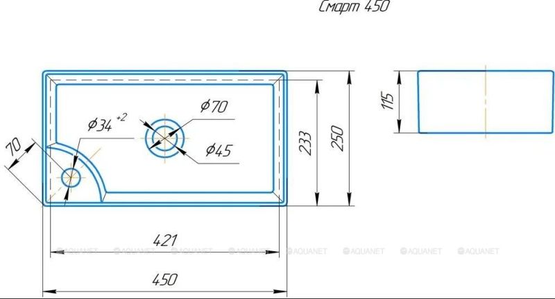 Раковина Kirovit Смарт 45 см