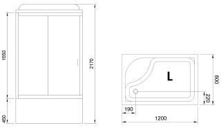 Душевая кабина Royal Bath BP левая стекло матовое 120x80см RB8120BP2-M-L