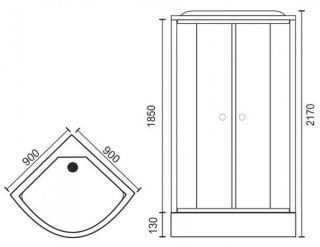 Душевая кабина Royal Bath HK стекло белое/прозрачное 90x90см RB90HK6-WT