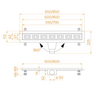 Душевой лоток RGW Drain Leo-20 60212080-01 80см хром