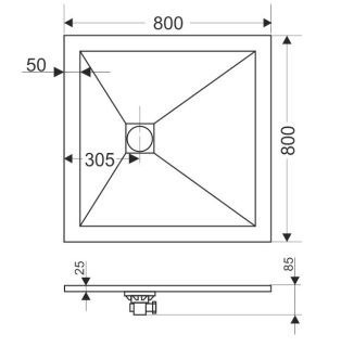 Душевой поддон RGW ST-Be 16152088-03 80x80см бежевый