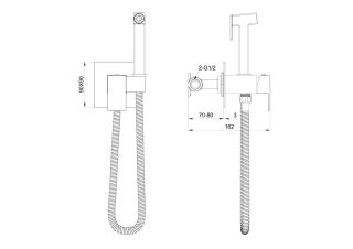 Гигиенический душ со смесителем Wonzon & Woghand WW-88829903-MB чёрный матовый