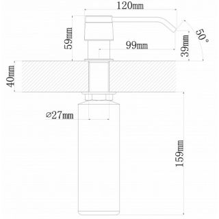 Дозатор для кухонной мойки Florentina Рондо чёрный