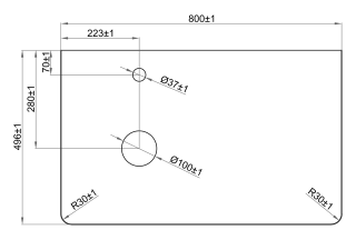 Столешница Misty Роял 80см серый