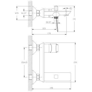 Смеситель для ванны/душа Rossinka RS27-31 Хром