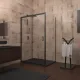 Душевой уголок Veconi Rovigo RV-040B, 1500х800х1850, черный, стекло прозрачное