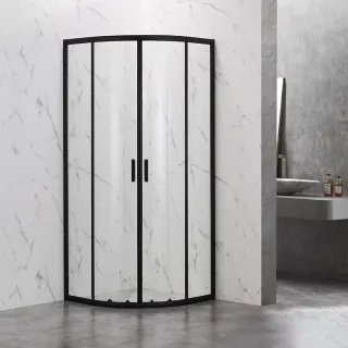 Душевой уголок Veconi Rovigo RV-202B, 800x800x1900, черный, стекло прозрачное