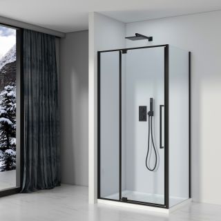 Душевой уголок Black&White Stellar Wind 812900 90x90 см профиль чёрный матовый стекло прозрачное