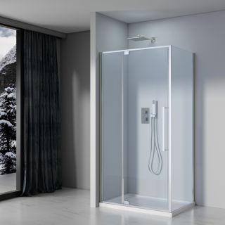 Душевой уголок Black&White Stellar Wind 812900C 90x90 см профиль хром стекло прозрачное