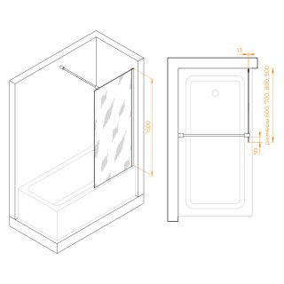 Шторка на ванну RGW SC-051B 351105108-14 80см чёрный