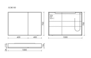 Зеркальный шкаф с подсветкой Sancos Evoke SC80100 100 см серый