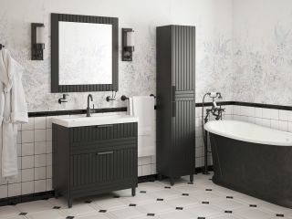 Тумба под раковину Corozo Терра SD-00001323 80см люкс матовый графит