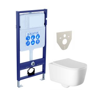 Комплект унитаза с инсталляцией Aquatek Set Aquatek Лугано инсталляция Standard INS-0000012 унитаз AQ2002-00 с тонким сиденьем soft-close