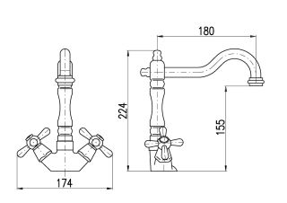 Смеситель для кухни Rav Slezak Morava Retro MK120.5/8Z золото