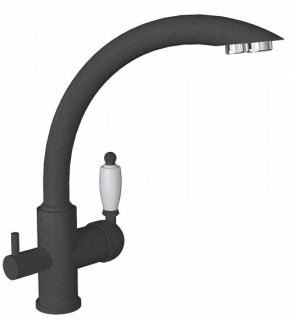 Смеситель для кухни Florentina Шале с подключением под фильтр чёрный