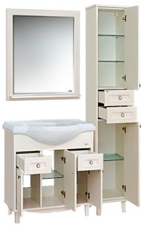 Напольный шкаф - пенал Misty Шармель 35см правый бежевый