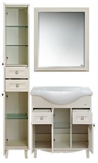 Напольный шкаф - пенал Misty Шармель 35см левый бежевый