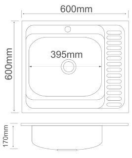 Кухонная мойка РМС MG6-6060L нержавеющая сталь