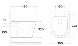 Подвесной унитаз Sintesi Essler SIN-TS-SLR-181 безободковый белый