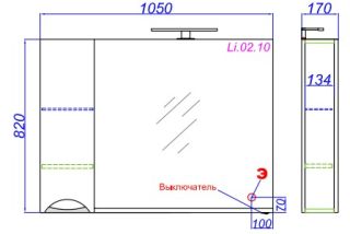 Зеркальный шкаф Aqwella Лайн Li.02.10